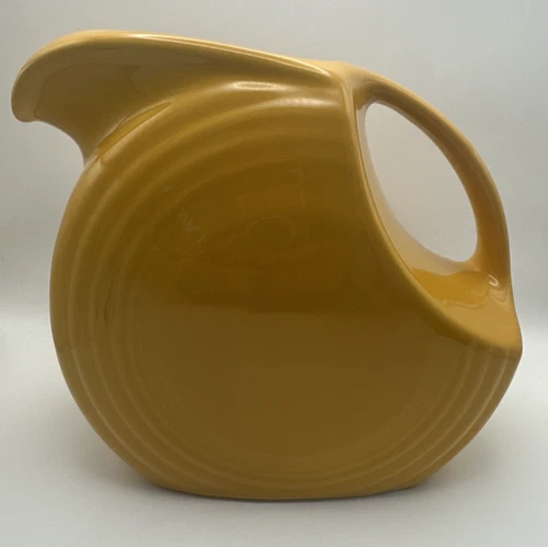 Fiesta Marigold Large Disc Pitcher 0484 Backstamp IHI Retired 67oz Post 1986 HLC