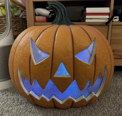 LED Halloween Pumpkin w/sound & Multi color flickering LED lights, 20 in