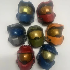 Lot Of 7 Halo Mega Construx Spartan Helmet Set Zone Control