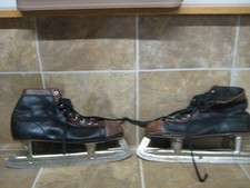 Vintage Union Hardware Hockey Ice Skates Brown And Black - Mens Size 11