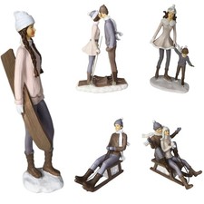 Figuren Winter 25cm Advent Weihnachten Wintersport Deko Retro Vintage Ski Sport