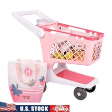 Kids Pretend Play Shopping Cart Toy W/ Grocery Items Doll Seat Accessories New