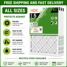 Pleated Air Filters Replacement For Furnace. AC HVAC MERV 8 FPR 5 3-Pack New