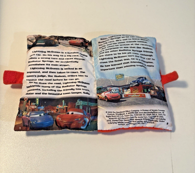 Disney Pixar CARS Story Book Pillow 4" X 6" 2010 Senario
