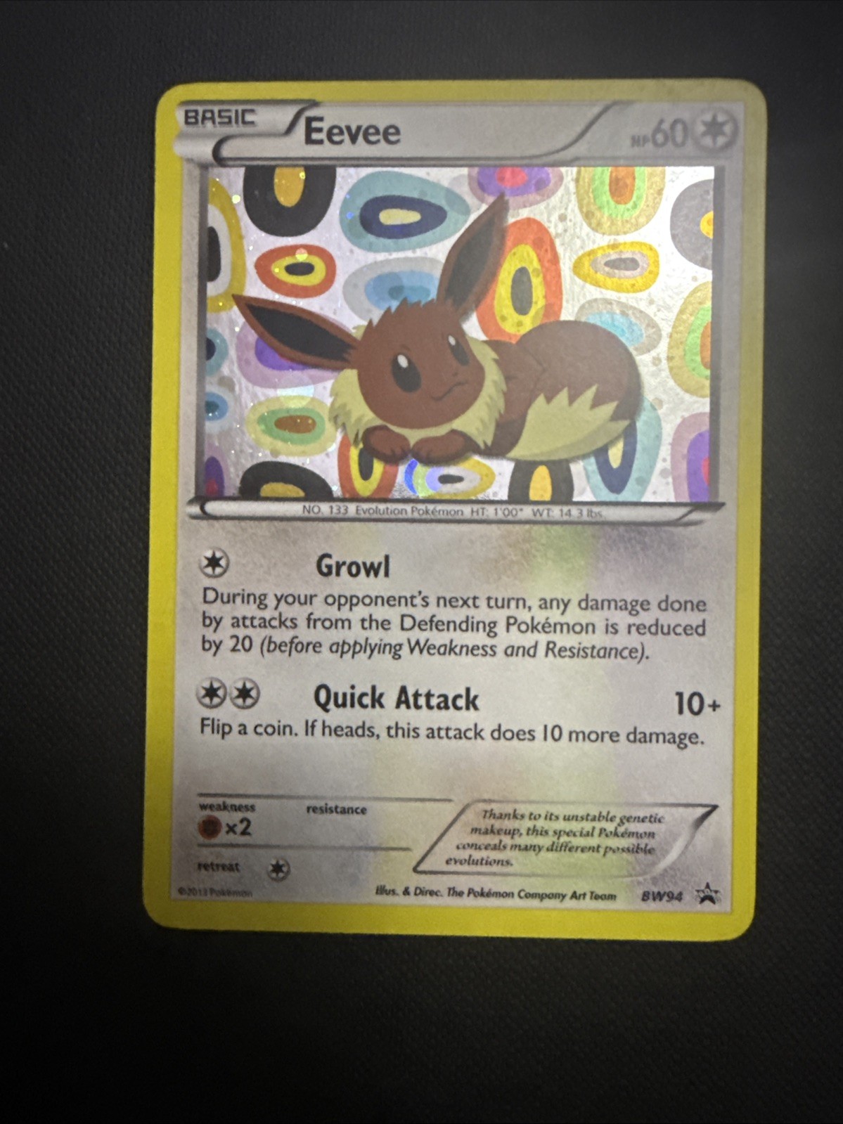Eevee BW94 Black & White Promo Holo