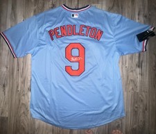 Terry Pendleton SIGNED #9 St. Louis Cardinals XL blue jersey (MCMS stub)