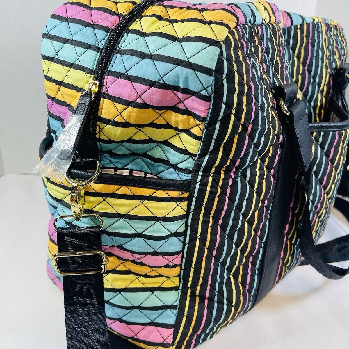 Luv Betsy Johnson Weekender Tote Duffel Travel Bag Pastel Vertical