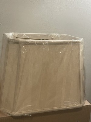 Royal Knight Lamp Shade Rectangle Shade Sand Linen Vintage Rare Orig. Plastic