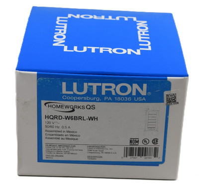 Lutron Homeworks QS HQRD-W6BRL-WH 6 Button Keypad w/ Raise Lower - White