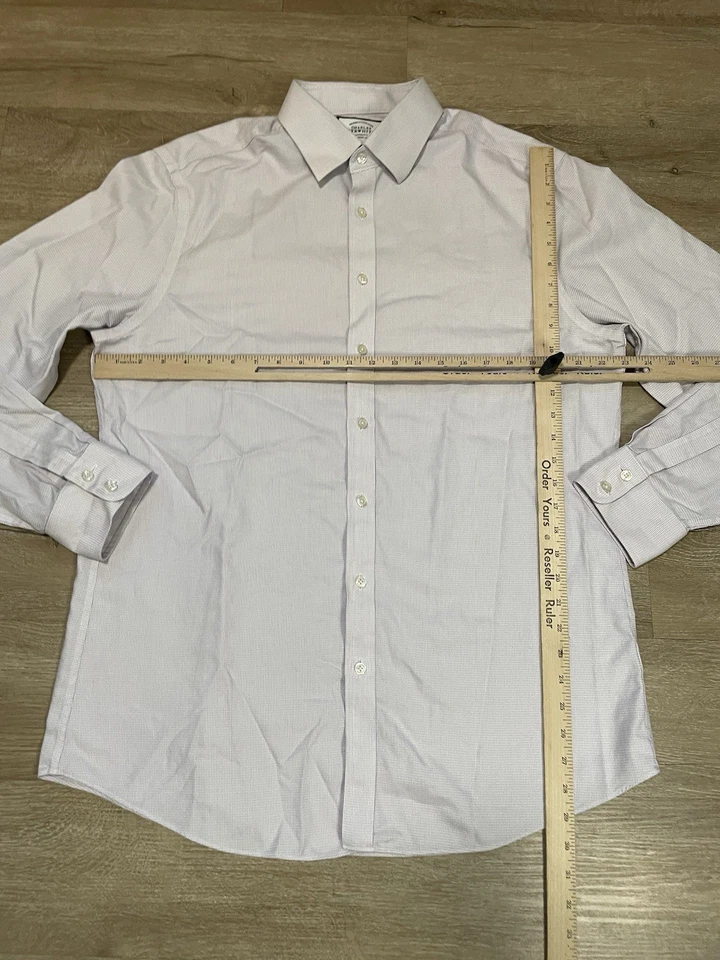 Camisa Charles Tyrwhitt Para Hombres Talla 17 37 Manga Larga Calce Clásico Sarga Púrpura Claro Foto 4 de 4
