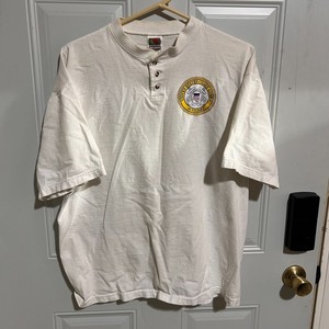 Vintage USCG coast guard auxiliary Utility Shirt White XL Button Collar