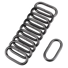 Metal Oval Ring Buckles 38x15mm for Bags Belts DIY Black 10pcs
