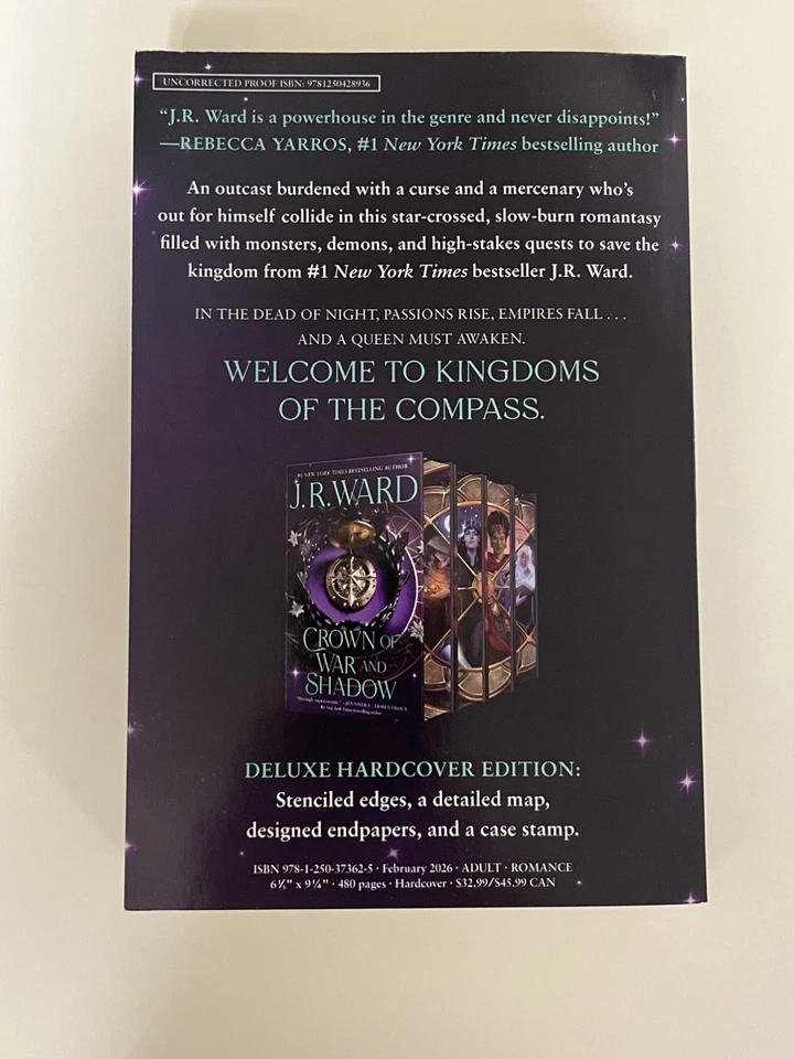 CROWN OF WAR AND SHADOW - J.R. WARD  ARC Advanced Reader Copy NEW - Image 2 of 2