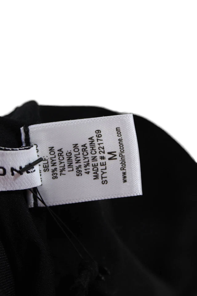 Parte inferior de bikini Robin Piccone para mujer cintura alta negra lisa talla mediana Foto 4 de 4