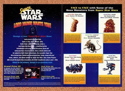 1992 Super Star Wars Lord Vader Wants You Sweepstakes Original Ad / Promo v3