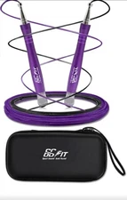 Weighted Jump Rope with 360° Rotation, Non-Slip Handle, 2 Ropes for Fitness Purp