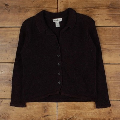Vintage L.L. Bean Strickjacke S Damen Kragen Lila