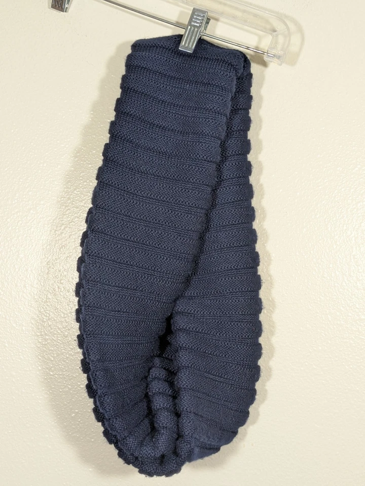 Bufanda infinita Portolano cuello para mujer, azul marino, talla única, acanalada, mezcla de lana Foto 2 de 4