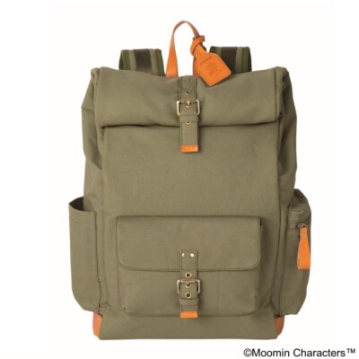 Moomin Snufkin Traveler's Backpack Kurashiki Canvas Khaki Rucksack #707K01