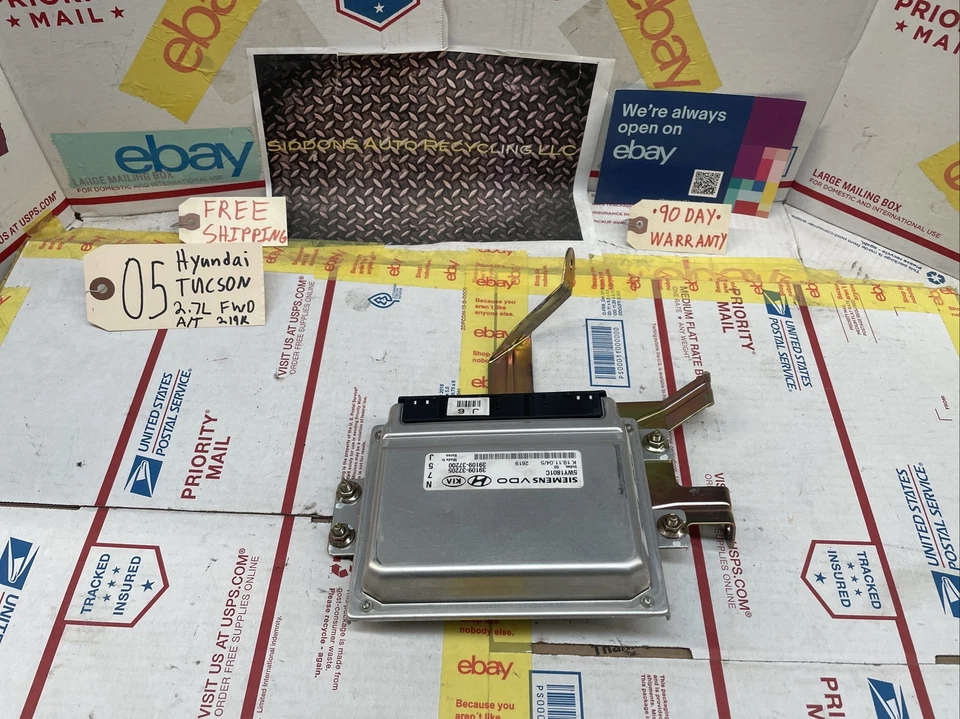Hyundai Tucson 2005 motor 2,7 L ordenador módulo de control ECM ecu # 39109-37205 Foto 3 de 4