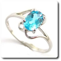 Edelsteine Und Mineralien. Topas Ring 925 Silber.