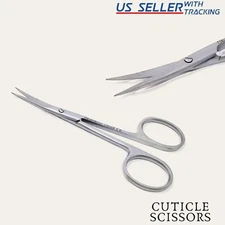 4" Curved Stainless Steel Cuticle Scissors Nail Trimmer Manicure Pedicure Tool