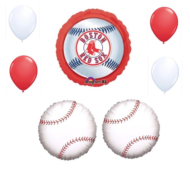 Boston Red Sox 7 Piece Balloon Bouquet Birthday Party Decorations