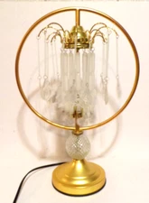 Hollywood Regency Waterfall Lamp Vintage OK Lighting Prism Circle Ring Lamp MCM