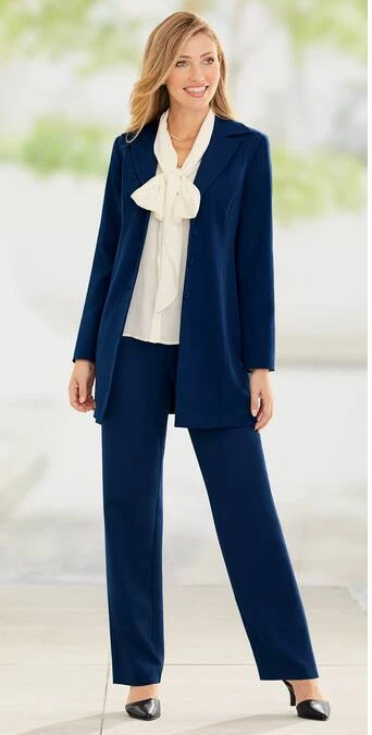 Buy Navy Tie Up Straight Fit Formal Pants Online | FableStreet