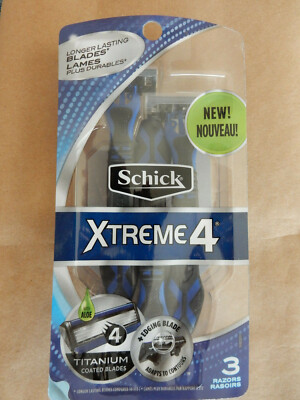 SCHICK/XTREME4/DISPOSABLE RAZORS/3 COUNT/NEW AND SEALED
