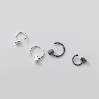 S925 Solid Silver Half Hoop Earrings Cuff Ear Healing Helix cartilage piercing