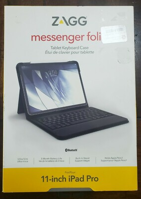 ZAGG Messenger Folio Keyboard Case for Apple iPad 11 Inch - Black
