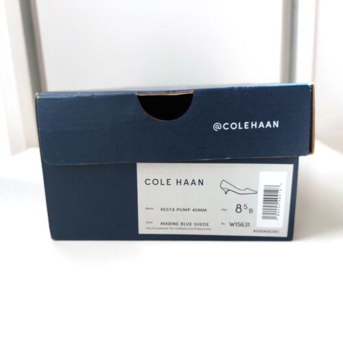 NEW Cole Haan Vesta 45mm Marine Blue 8.5 Suede Kitten Heel Shoes Pumps - Picture 3 of 15