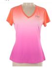 Fila Live in Motion Orange Pink top size L Short Sleeves V Neck Tennis Active