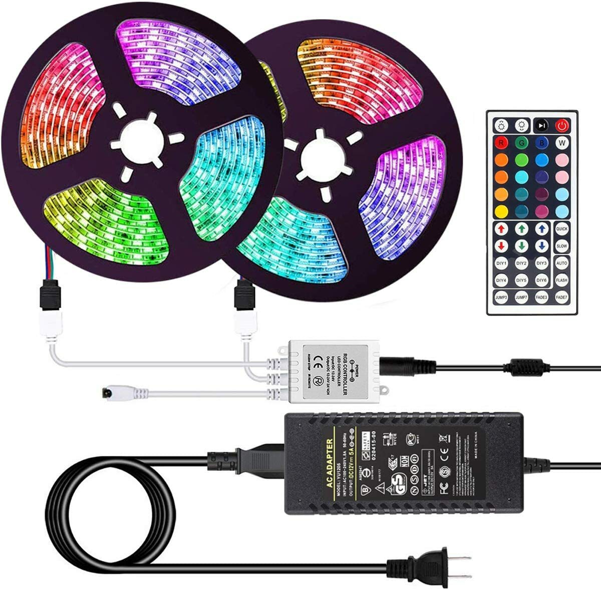 33ft RGB LED Strip Lights with 5050 SMD Color Changing Tape for Vibrant Room Decor and Mood Lighting-image