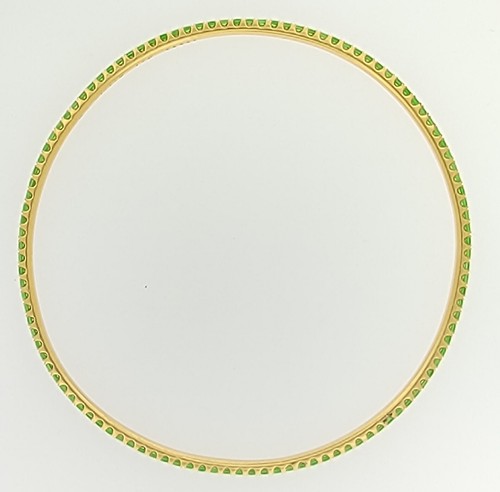 KWIAT SIGNED ~ TSAVORITES 2.30 Carats 18Kt Yellow Gold Stackable Bangle Bracelet - Picture 3 of 8
