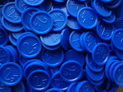  Wertmarken Pfandmarken Event Einkaufswagenchip mit einer 2,- Gravur Ekw 13 Blau