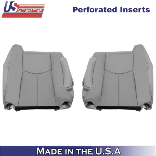 2003-2006 Fits Cadillac Escalade Genuine Leather Front Seat Covers Pewter Gray - Picture 53 of 98
