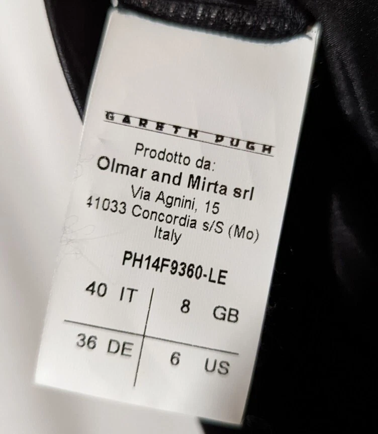 Falda Gareth Pugh Pasarela Olmar Mirta Negra Piel de Cordero Hasta la Rodilla Italia EE. UU. 6 26" Foto 3 de 4