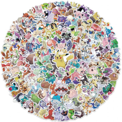 100 Pcs Pokemon Stickers Random Assortment Large 2-3 Inch JUMBO SIZE  FAST SHIP