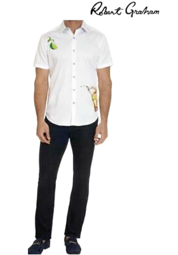 Robert Graham Zitronen Limetten Tequila 198 $ Large klassische Passform Kurzarm neu mit Etikett L - Bild 8 von 9