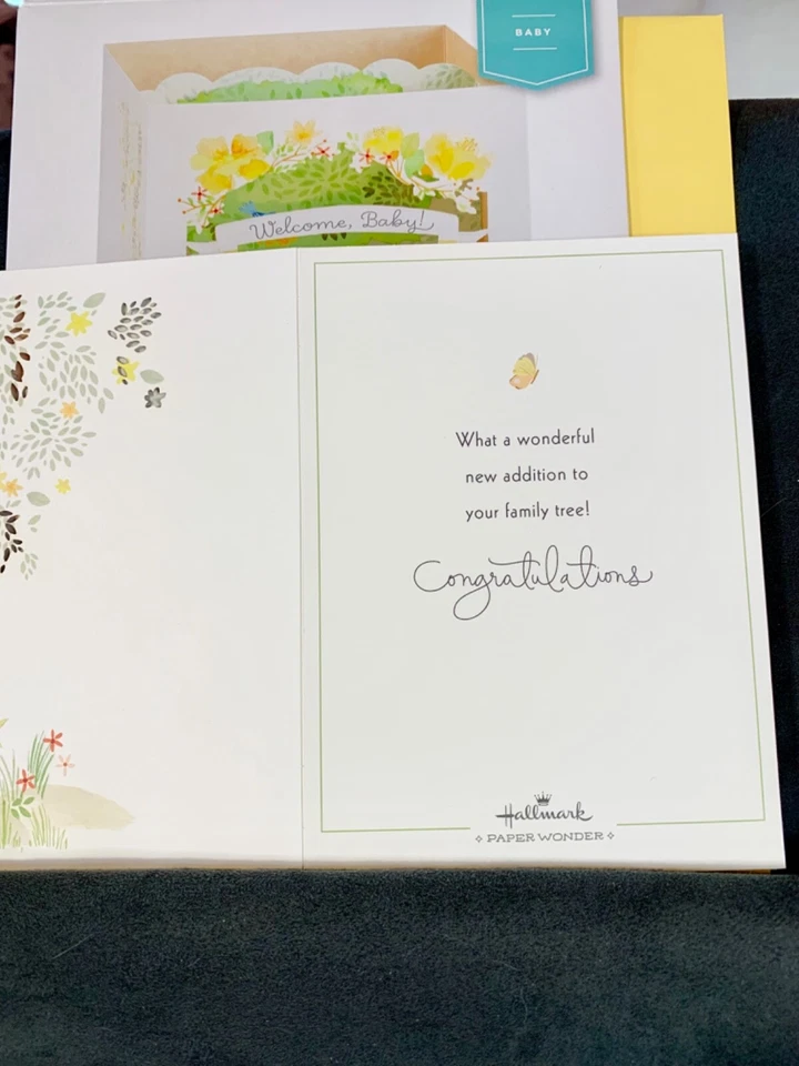 Hallmark Paper Wonder Felicitaciones Nuevo Cochecito de Bebé 3D Escena Bienvenido Bebé Foto 2 de 4