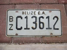Belize C.A.  BZ license plate  # C13612