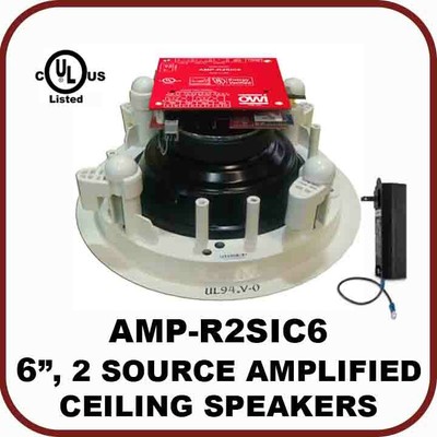 Two Source, Amplified, 6.5", Drop Ceiling Speakers ...