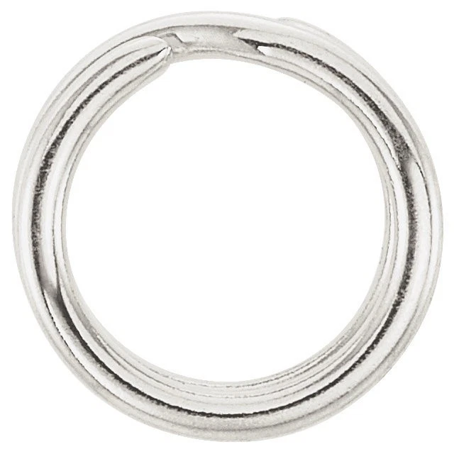 5mm OD 3.75mm ID 18ga 14k Solid White Gold Round Split Jump Ring 4.9mm Rhodium - Image 2 of 4