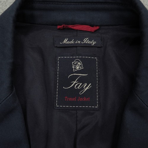 Fay Jacket 42R Navy Cotton Stretch Unstructured Travel Blazer Sport Coat ITALY - Picture 6 of 20