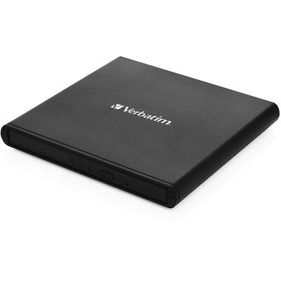 Verbatim Externer Slimline CD-DVD-Brenner, externer DVD-Brenner, schwarz