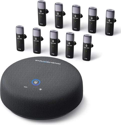 Conference Speaker and Microphone, USB Speakerphone with 10 Mics, 360° Pickup&No