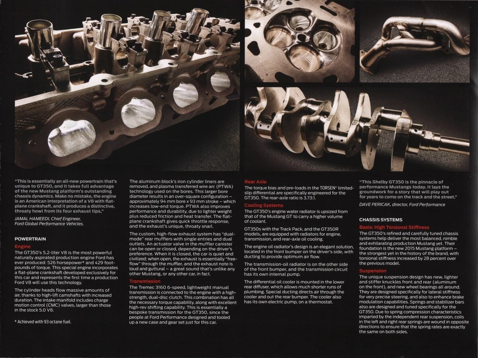 Ford Mustang Shelby GT350 2017? US Sales Brochure - 6 Panels - Image 4 of 4
