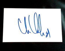 CHRIS CHELIOS HOF BLACK HAWKS RED WINGS AUTOGRAPHED SIGNED INDEX CARD 3X5
